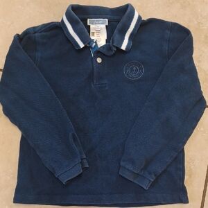 Jacadi Navy Kids Long Sleeve Polo Shirt, Size 6